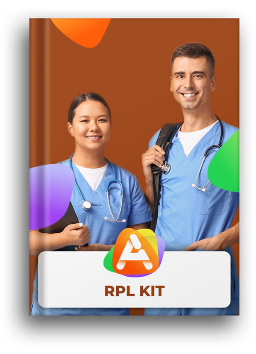 Healthcare workers demonstrate skills assessment with the RPL Kit for vocational training.
